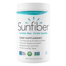 Load image into Gallery viewer, Tomorrow&#39;s Nutrition, SunFiber, Soluble Prebiotic Fiber Support for Digestive Wellness with Guar Gum, Vegan, 30 Servings (7.4 oz)
