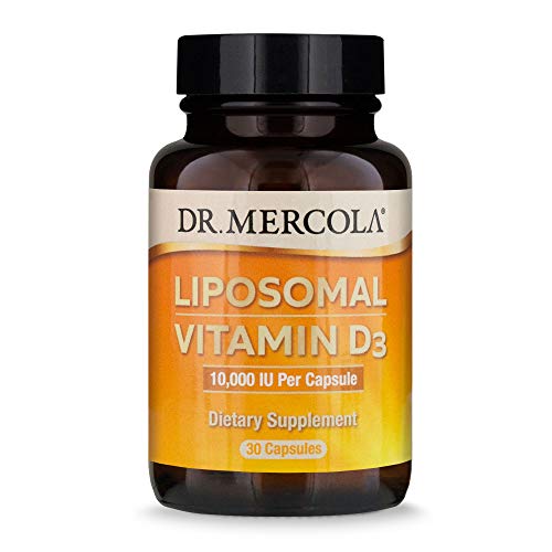 Dr. Mercola Liposomal Vitamin D3 10000 IU Day Dietary Supplement, 30 Servings (30 Capsules), Non GMO, Soy Free, Gluten Free