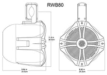 Load image into Gallery viewer, Rockville Pair 8&quot; White 2 Way 600 Watt Marine Wakeboard Tower Speakers (RWB80W)
