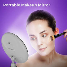 Load image into Gallery viewer, Upgraded 10x Magnifying Lighted Makeup Mirror with Touch Control LED Lights, 360 Degree Rotating Arm, and Powerful Locking Suction Cup, Portable Magnifying Mirror for Home, Bathroom Vanity, and Travel

