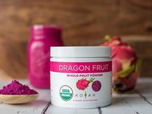 Load image into Gallery viewer, KOYAH - Organic Freeze-dried Pink Dragon Fruit Powder (1 Scoop = 1/4 Cup Fresh): 30 Servings (often called Pitaya), 180 g (6.35 oz)

