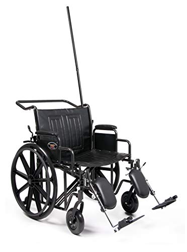 Everest & Jennings Traveler HTC Bariatric Wheelchair, 2-in-1 Transport Chair, 24