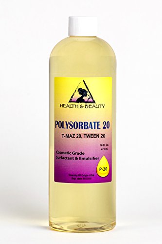 H&B Oils Center Co. Polysorbate 20 T-MAZ 20 Tween 20 Solubilizer Surfactant & Emulsifier 100% Pure 16 oz