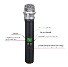 Load image into Gallery viewer, GTD Audio 4x800 Adjustable Channels UHF Diversity Wireless Cordless Handheld Microphone Mic System Ideal for Church, Karaoke, Dj Party, Range 450ft (4 Handheld Mics)
