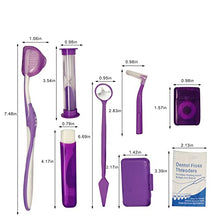 Load image into Gallery viewer, Net Bag Portable Orthodontic Care Kit Orthodontic Toothbrush Kit for Orthodontic Patient for Braces Travel Oral Care Kit Dental Travel Kit Interdental Brush Dental Wax Dental Floss (8 Pcs/Pack)-Purple
