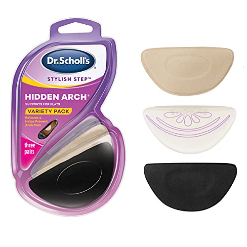 Dr. Scholls Stylish Step Hidden Arch Support for Flats, 3 Pairs