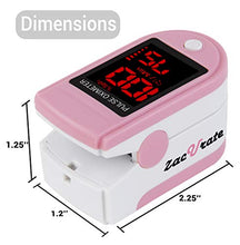 Load image into Gallery viewer, Zacurate Pro Series 500DL Fingertip Pulse Oximeter Blood Oxygen Saturation Monitor with silicon cover, batteries and lanyard (Blushing Pink)
