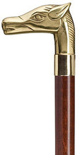 Load image into Gallery viewer, UnisexHorse Solid Cast Brass Handle Cane Color: Walnut
