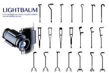 Load image into Gallery viewer, LightBaum- Adjustable LED Flashlight for Crutches, Canes, &amp; Walkers, Helps Prevent Falls During Dark Hours, Perfect Illumination Allows Users to See at Night (Universal Tube Mount)
