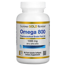 Load image into Gallery viewer, California Gold Nutrition Omega 800 Fish Oil, 480 EPA / 320 DHA, 1000 mg, 90 Fish Gelatin Softgels
