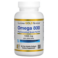 California Gold Nutrition Omega 800 Fish Oil, 480 EPA / 320 DHA, 1000 mg, 90 Fish Gelatin Softgels