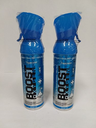 Boost Oxygen Peppermint Flavored Oxygen in a Can Medium Size 5 Liters (2 Pack)
