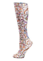 Celeste Stein Therapeutic Compression Socks, Sm White Versache, 8-15 mmHg, Mild