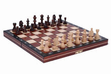 Load image into Gallery viewer, Wooden Magnetic Travel Chess Set with Mahgany Chess Board and Storage Compartment
