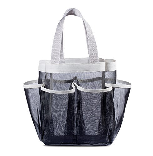 7 Pocket Shower Caddy Tote, Black - Keep your shower essentials within easy reach. Shower caddies are perfect for college dorms, gym, shower, swimming and travel. Mesh allows water to drain easily.