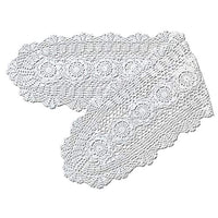 gracebuy 12X55 Inch White Oblong Handmade Cotton Crochet Lace Table Runner