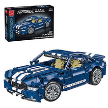Load image into Gallery viewer, MORK Blue and White Gt 1:14 Sports Car Model, Foomo 023021-1 Technology Series Building Block Kit, Compatible with Lego Technology 1428 Pcs
