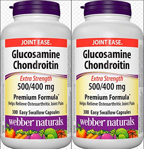 Webber Naturals Glucosamine 500mg and Chondroitin 400mg  Sulfate Twin Pack (2 x 300 capsules)