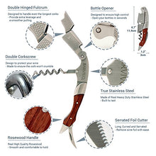 Load image into Gallery viewer, Barvivo Professional Waiters Corkscrew This Wine Opener is Used to Open Beer and Wine Bottles by Waiters, Sommelier and Bartenders Around The World. Made of Stainless Steel and Natural Rosewood.
