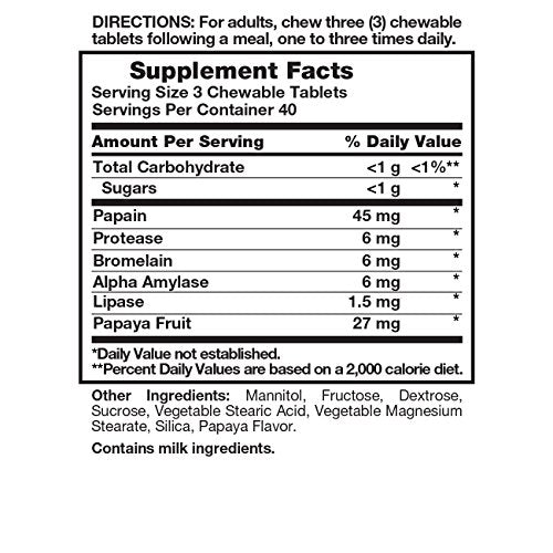 Nature's Truth Chewable Papaya Enzyme 120 Tablets NineCentral