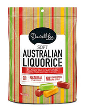 Load image into Gallery viewer, Darrell Lea Soft Eating Licorice Variety Pack, Original Black, Strawberry, Mango, Fruit mix, 7 Ounce Bags (Pack of 4, Total of 28 oz)
