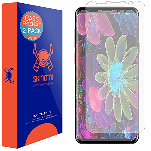 Skinomi Matte Screen Protector Compatible with Galaxy S9 Plus (2-Pack)(Case Friendly Slim) Anti-Glare Matte Skin TPU Anti-Bubble Film