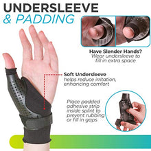 Load image into Gallery viewer, BraceAbility Hard Plastic Thumb Splint | Arthritis Treatment Brace to Immobilize &amp; Stabilize CMC, Basal and MCP Joints for Trigger Thumb, Tendonitis Pain, Sprains (Medium - Right Hand)
