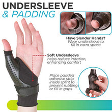 Load image into Gallery viewer, BraceAbility Hard Plastic Thumb Splint | Arthritis Treatment Brace to Immobilize &amp; Stabilize CMC, Tendonitis Pain, Sprains (Medium - Right Hand)
