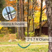 Load image into Gallery viewer, PACEARTH Swing Seat Support 660lb with 68.9 inch Anti-Rust Chains Plastic Coated 23.6 inch Tree Hanging Straps and Locking Buckles Outdoor Playground Tree Swing-Green
