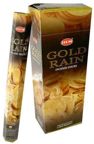 1 X Gold Rain - Box of Six 20 Gram Tubes - Hem Incense