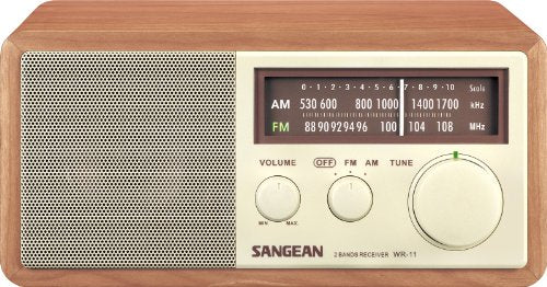 Sangean WR-11 Wood Cabinet AM/FM Table Top Analog Radio Wooden