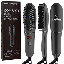 Load image into Gallery viewer, Aberlite Pocket - Compact Beard Straightener for Men - Ionic &amp; Anti-scald Technology - Beard Straightening Heat Brush Comb Ionic - For Home and Travel

