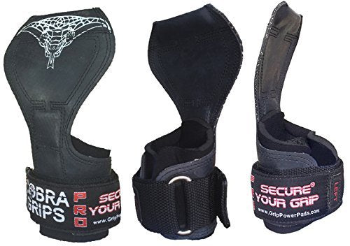Cobra Grips PRO Weight Lifting Gloves Heavy Duty Straps Alternative to Power Lifting Hooks for Deadlifts with Built in Adjustable Neoprene Padded Wrist Wrap Support Bodybuilding