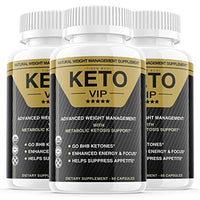 (3 Pack) Keto VIP Pills, Keto VIP Fuel Pills Advanced Weight Management Formula Supplement As Seen on TV, Exogenous Ketones for Rapid Ketosis - BHB Ketones for Men Women (180 Capsules)