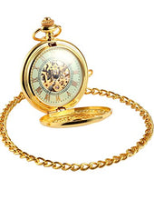 Load image into Gallery viewer, AMPM24 Luxury Golden Luminous Men&#39;s Mechanical Pocket Watch + Chain Gift WPK020
