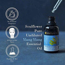 Load image into Gallery viewer, Soulflower Ylang Ylang Essential Oil - Pure, Natural, Undiluted Essential Oil for Skin &amp; Hair Nourishment, Diffusion, Aromatherapy, Ecocert Cosmos Organic Certified, 1fl oz with Bonus Glass Dropper
