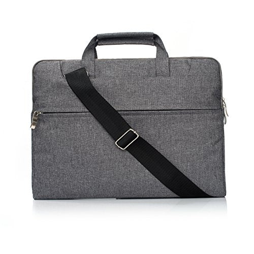 Dovesail Slim Laptop Shoulder Bag Compatible 15 Inch 2016/2017 MacBook Pro with Touch Bar A1707, MacBook Pro, Fit 14 Inch Chromebook with Back Belt Briefcase Sleeve Bag, Gray
