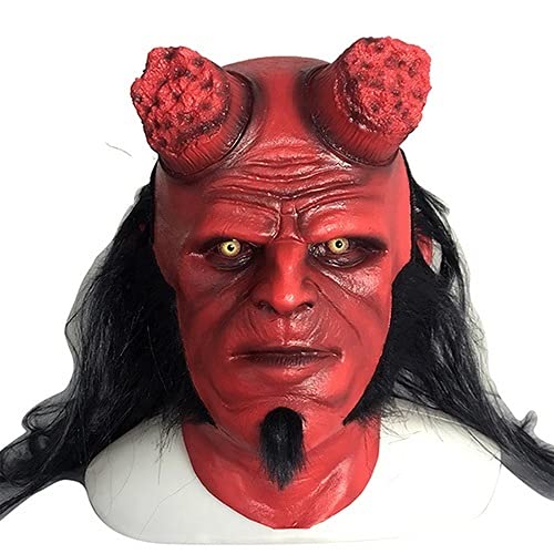 DWBDJW Halloween Latex Mask Blood Queen Mask Cosplay Hellboy Dark Summon Latex Mask Horror Halloween Party Props (Size : 1)