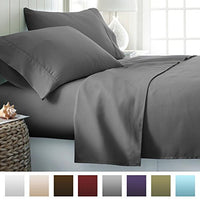 Beckham Hotel Collection 1500 Series Luxury Soft Brushed Microfiber Bed Sheet Set Deep Pocket - King - Slate Gray