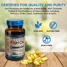 Load image into Gallery viewer, Wiley&#39;s Finest Wild Alaskan Fish Oil - 3X Triple Strength Peak EPA DHA, 1000mg Omega-3s, SQF-Certified, 120 Softgels
