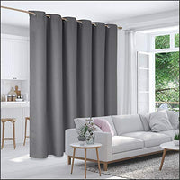 Deconovo Room Divider Curtains for Office (10ft Wide x 9ft Tall, 1 Panel, Dark Grey) Blackout Curtains, Soundproof Room Screen, Thermal Window Drapes for Living Room, Patio Door, Office