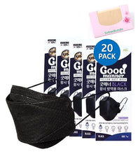 Load image into Gallery viewer, (Pack of 20) Korea Black Disposable Face Protective Masks for Adult, 20 Individually Packaged, 4-Layers Mask (Black) with SoltreeBundle Oil Blotting Paper 50pcs

