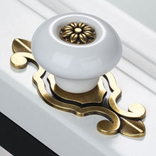Load image into Gallery viewer, MARSTREE 2 in 1 Vintage Ceramic Drawer Cabinet Knobs and Pulls for DIY Home Furniture Cabinet Dresser Cupboard Bin Door Handles, Pack of 8 (White-Bronze)
