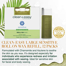 Load image into Gallery viewer, Clean + Easy Large (Leg) Sensitive Roll-On Wax Refill, for Hygienic Facial and Body Hair Removal Treatment, Great for Sensitive Skin, Ideal for All Skin and Hair Types, 12-Pack
