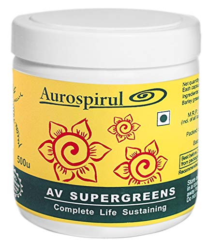Aurospirul AV Supergreens Capsules - Complete Life Sustaining - 500 Veg Capsules