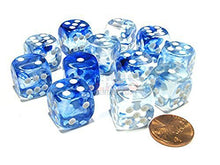 Load image into Gallery viewer, Chessex Dice D6 Sets: Nebula Dark Blue with White - 16Mm Six Sided Die (12) Block of Dice
