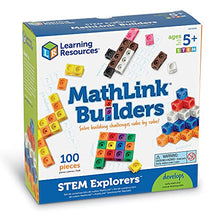 Load image into Gallery viewer, Learning Resources STEM Explorers MathLink Builders - 100 Pieces, Ages 5+ Kindergarten STEM Activities, Math Activity Set and Games for Kids, Mathlink Cubes Activity Set
