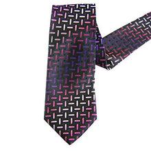 Load image into Gallery viewer, Extra Long Fashion Tie Black/Pink/Purple XL Men&#39;s Woven Necktie
