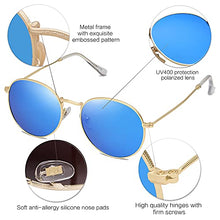 Load image into Gallery viewer, SOJOS Small Round Polarized Sunglasses for Women Men Classic Vintage Retro Shades UV400 SJ1014, Blue
