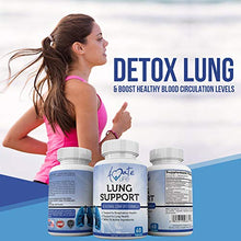 Load image into Gallery viewer, Lung Support Dietary Supplements Herbal Breathing Support 10 Active Ingredients Original Formula for Lung Health Lung Cleanse Formula Supplement for Bronchial System 60 Capsules Non GMO by Amate Life
